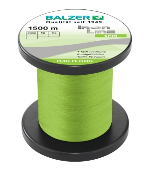 Balzer Iron Line 4 Spin geflochtene Angelschnur chartreuse - 0,10mm - 7,5 kg - je 100m von der Großspule